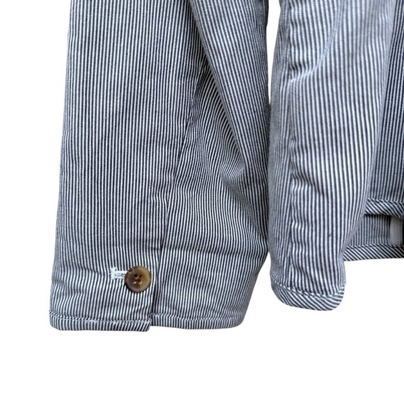 GAP Womens Blazer 12 Slim Navy White Stripe Cotton Jacket Preppy Nautical NWT - Picture 8 of 10